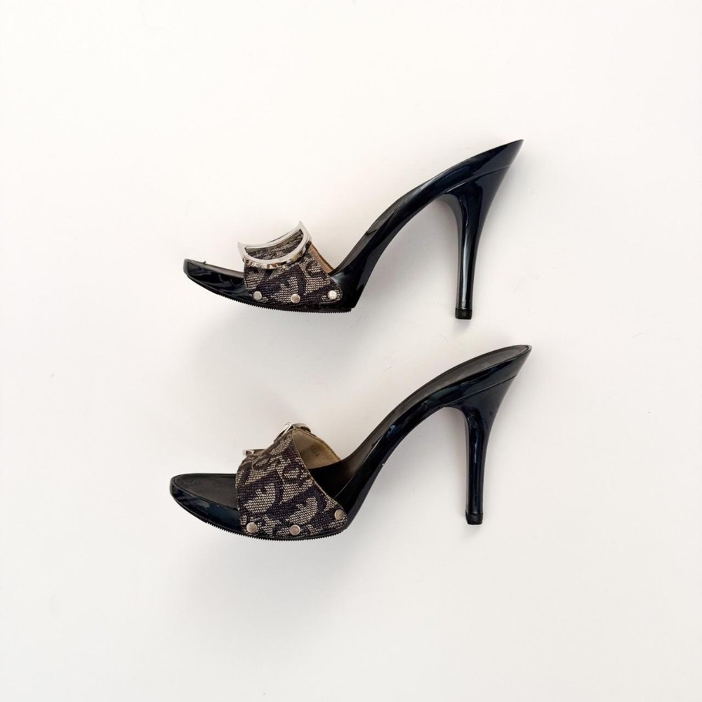 Christian Dior John Galliano trotter monogram mule heel black vintage IT 37 US 7 - Picture 6 of 8